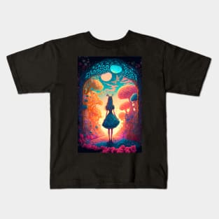 Alice in Wonderland inspired fantasy world Kids T-Shirt